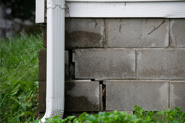 example of a cracked foundation on a residential home