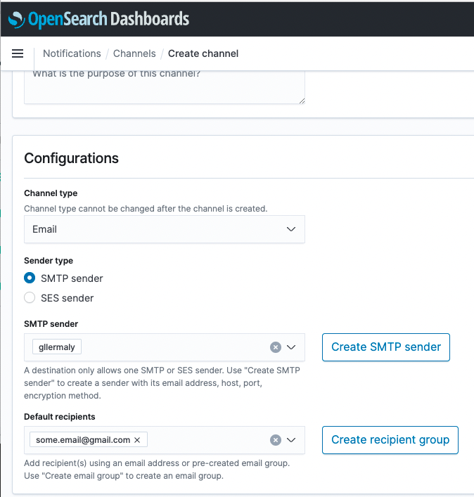 Opensearch notifications email sender - Alerting - OpenSearch