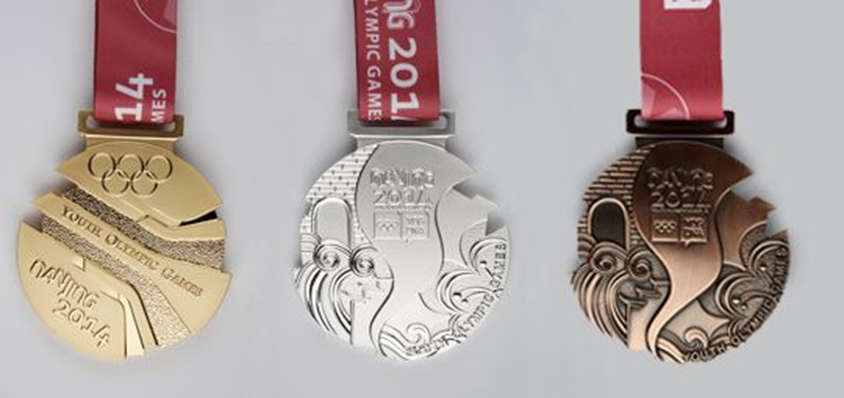 Olympic medals with different designs