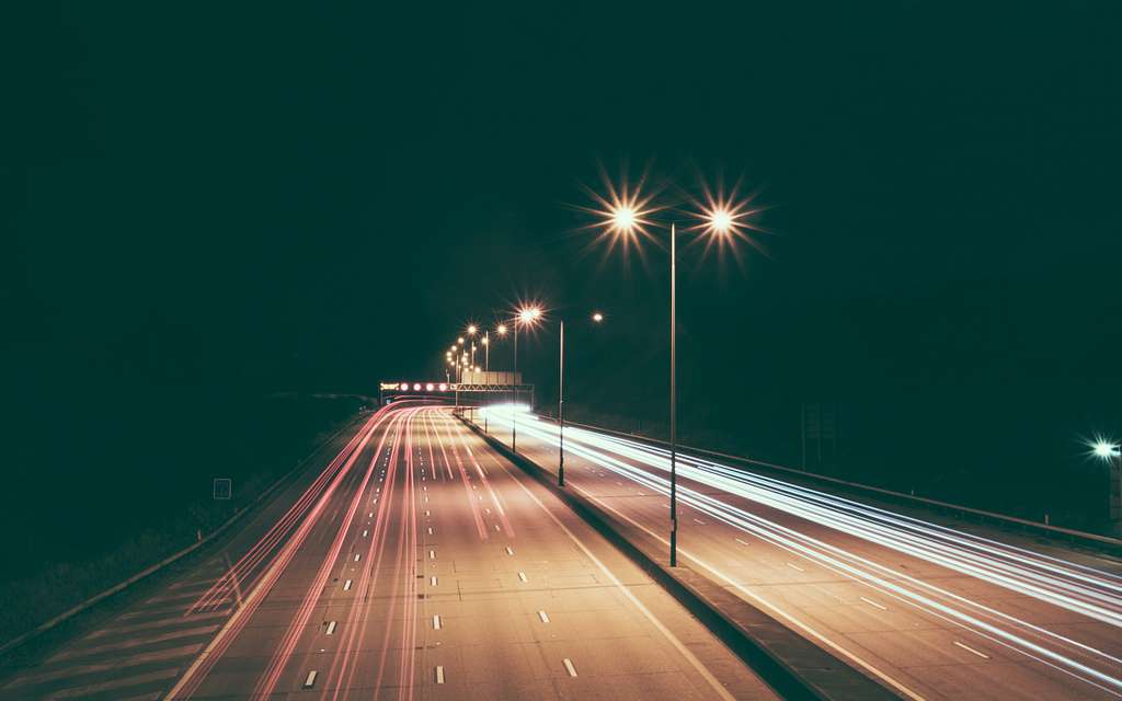 Outdoor Street lighting on highway