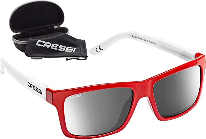 Cressi Bahia Adult Sport Sunglasses, Polarized Lenses, Protective Case - Best for Boating, Sailing, Fishing, and Running