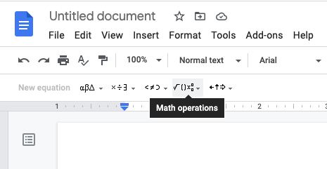 square root in google docs - step 4