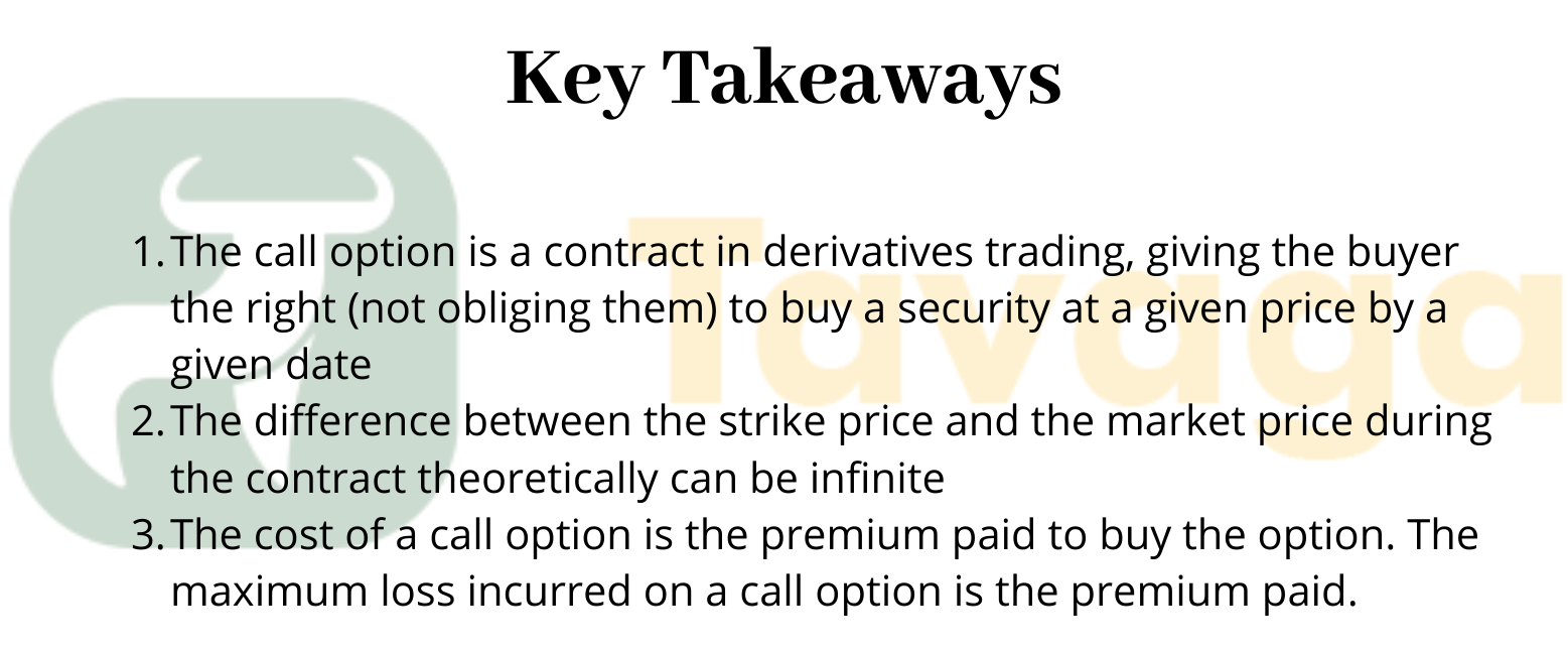 Key takeaways from call option 