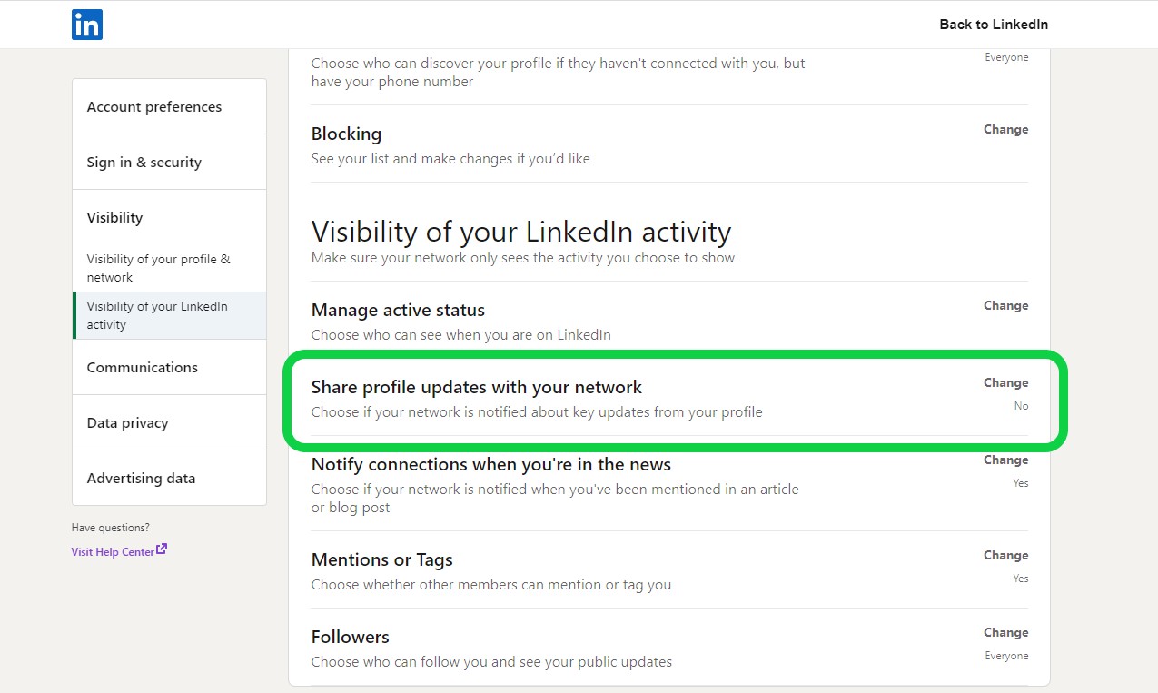 How to Update LinkedIn Profile Without Notifying Contacts
