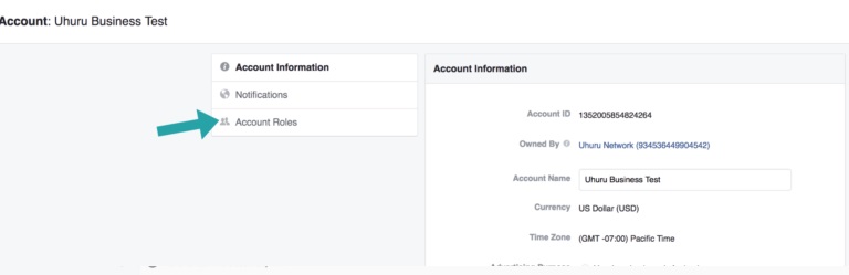 Facebook access account roles