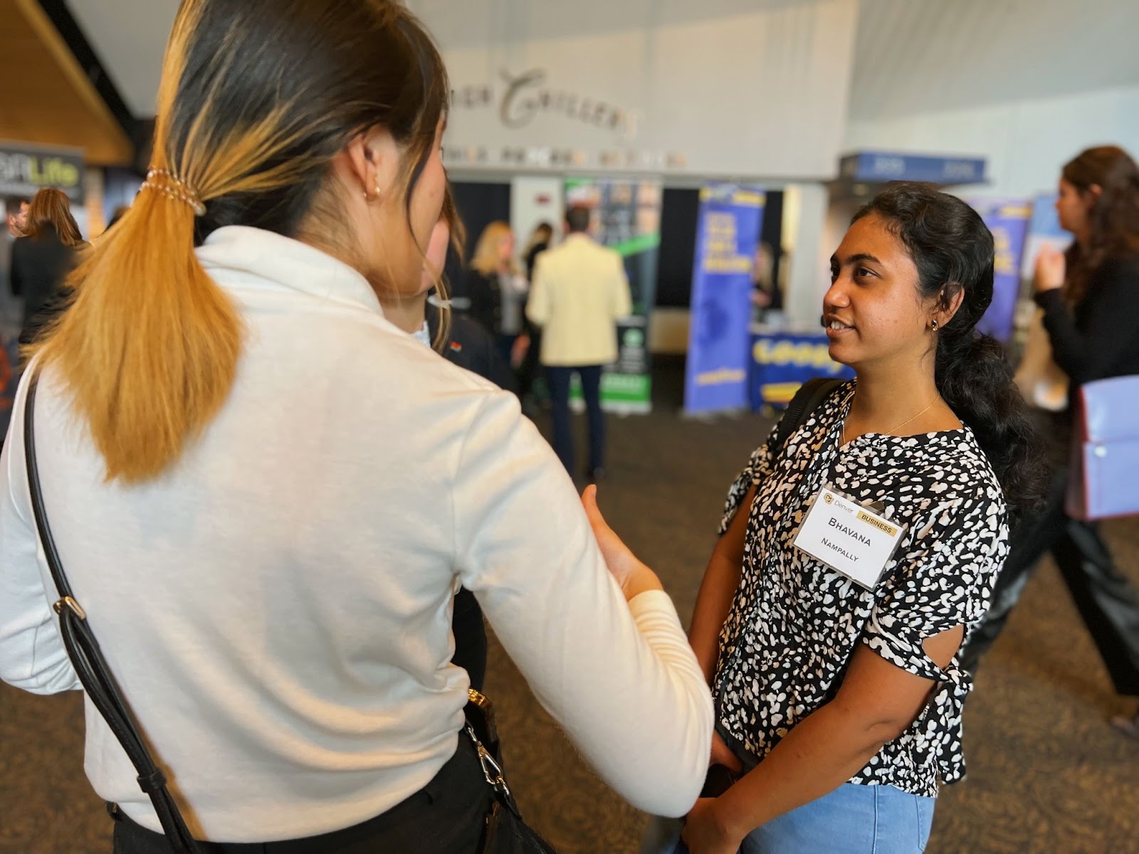 College Career fair at CU Denver Business school student can interacts with recruiters.