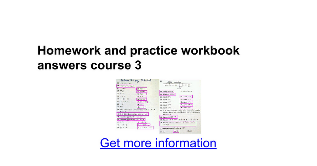homework and practice 3 1