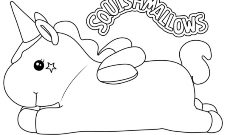 unicorn Squishmallow Coloring Page