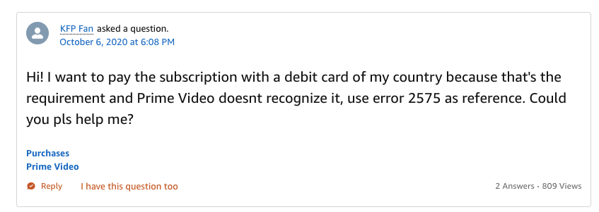 Amazon Prime Video Error Code 2575