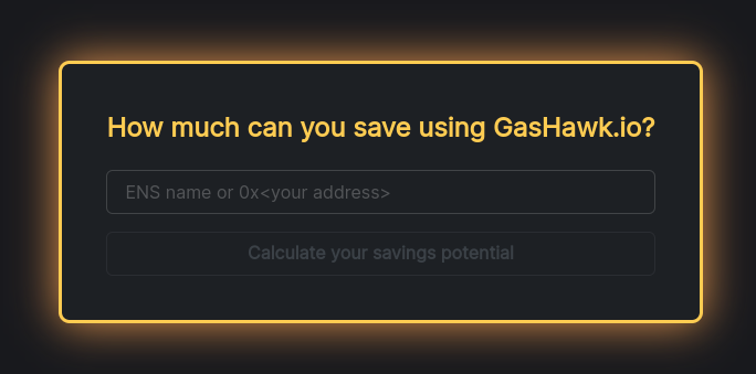 Using GasHawk to save money on Ethereum gas fees