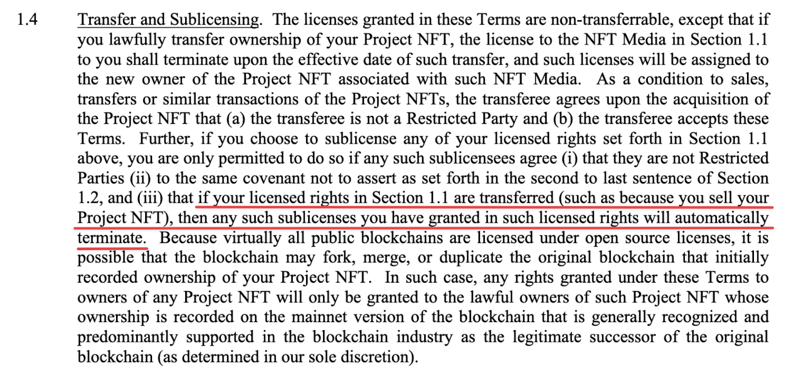 NFT license 意外に重要なサブライセンス問題に関しても対応済み