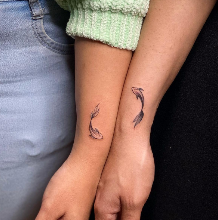  Fish Cute Friendship Tattoo