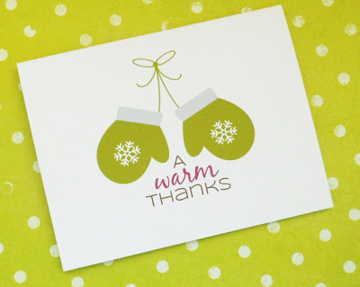winter themed thank you cards