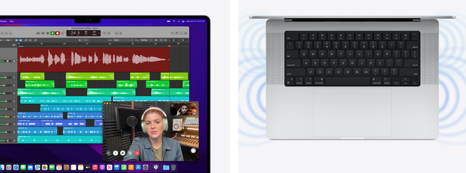 MacBook Pro M1 2021 nâng cấp hệ thống âm thanh và micro giúp người dùng trải nghiệm giải trí, gọi thoại “đã tai