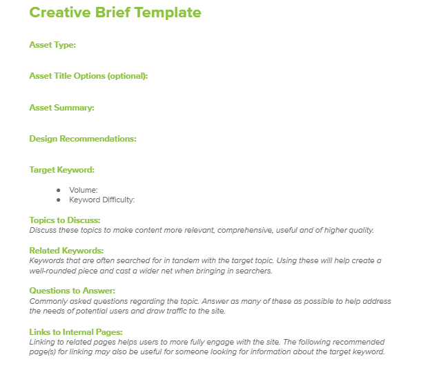 Brafton’s Content Brief Template