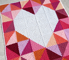 blanket with large heart design