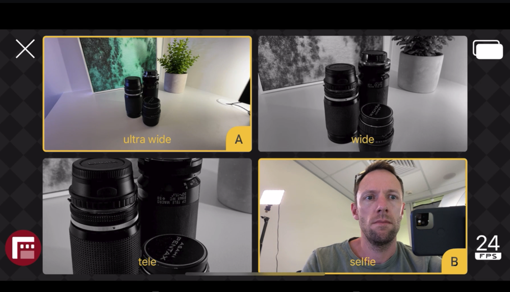 DoubleTake allows you to film on multiple cameras at once (even your front & back camera!)