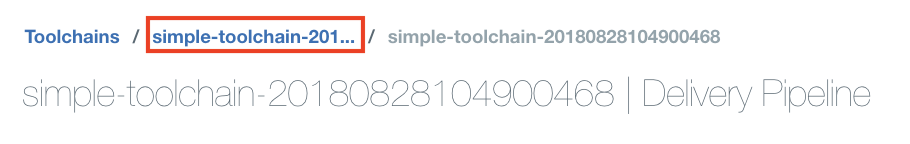 Return to the toolchain Overview page