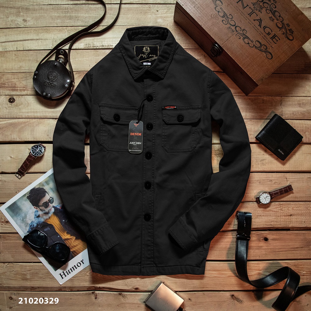 Áo khoác jacket nam với phối màu đen xám bí ẩn tại Just men - mua áo jacket nam tại TPHCM 