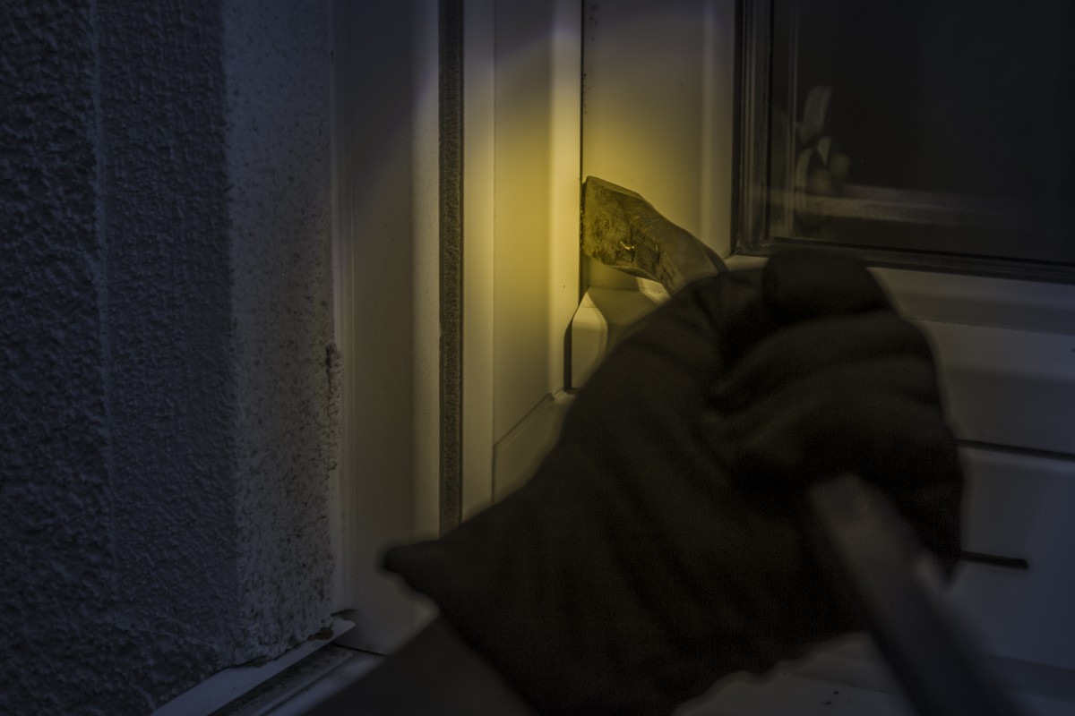 light glove window dark shadow darkness black interior design at night flashlight image screenshot crowbar burglar