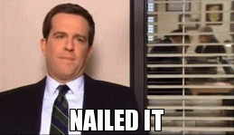 GIF of Andy Bernard from the Office saying 'nailed it'
