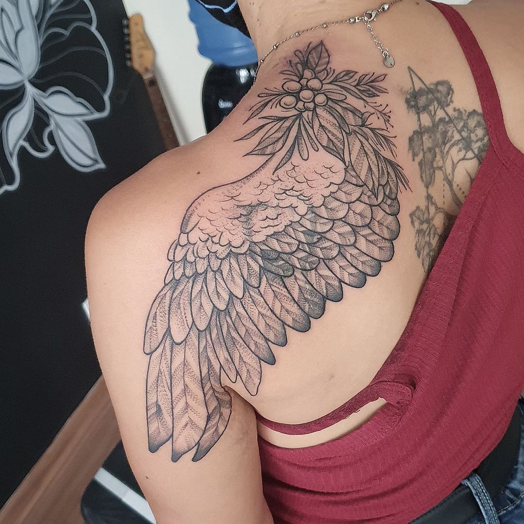 Floral Wings Tattoo