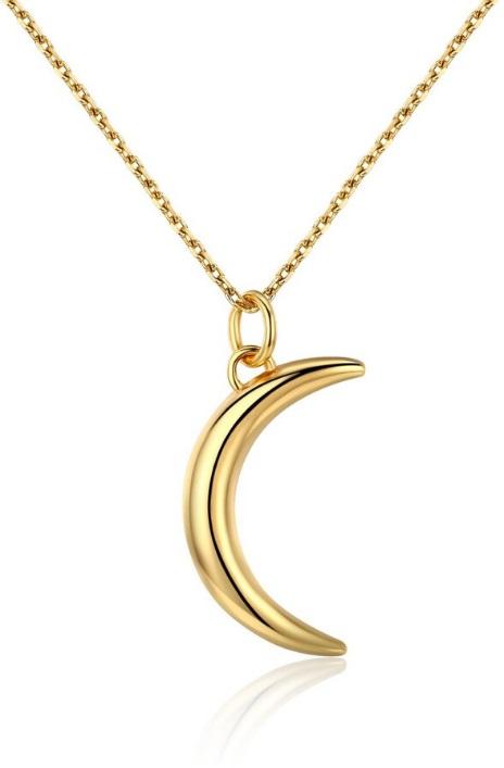 14k Gold Mini Crescent Moon Diamond necklace