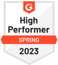G2  “Users Love Us” and “High Performer Spring 2023” Badges