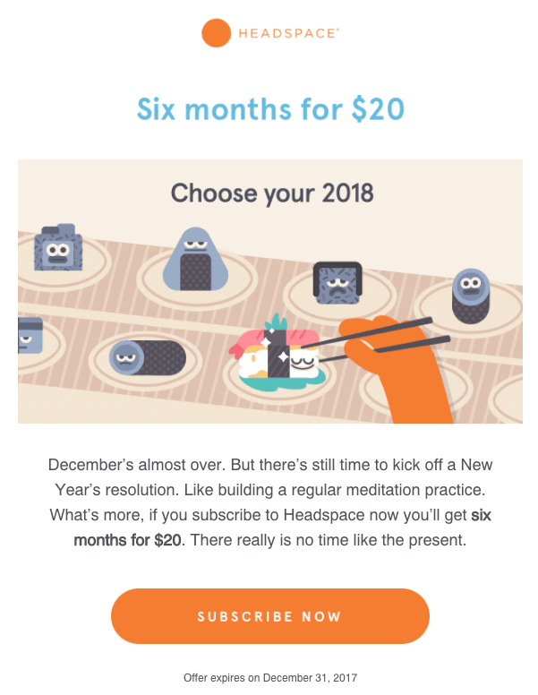 Headspace offer email