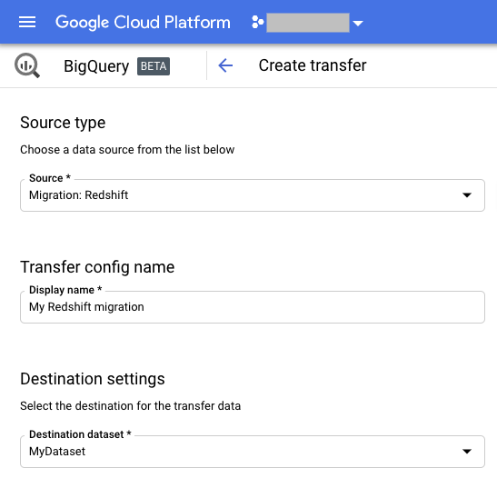 Instagram Business to BigQuery: GCP Transfer Details