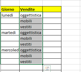 Completamento automatico in Excel, esempio 6