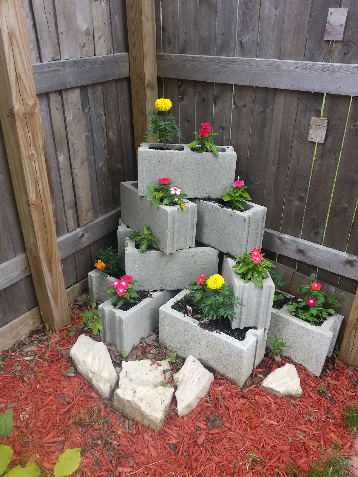 2. Use Cinder Blocks To Plant Flowers Inside You can create a whole garden  wall using cinder blocks. Arrange …