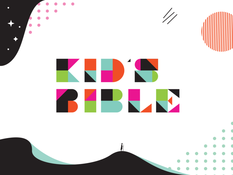 ESV Kid's Bible typography sun sand kids bible blue water star design branding icon vector geometric illustration