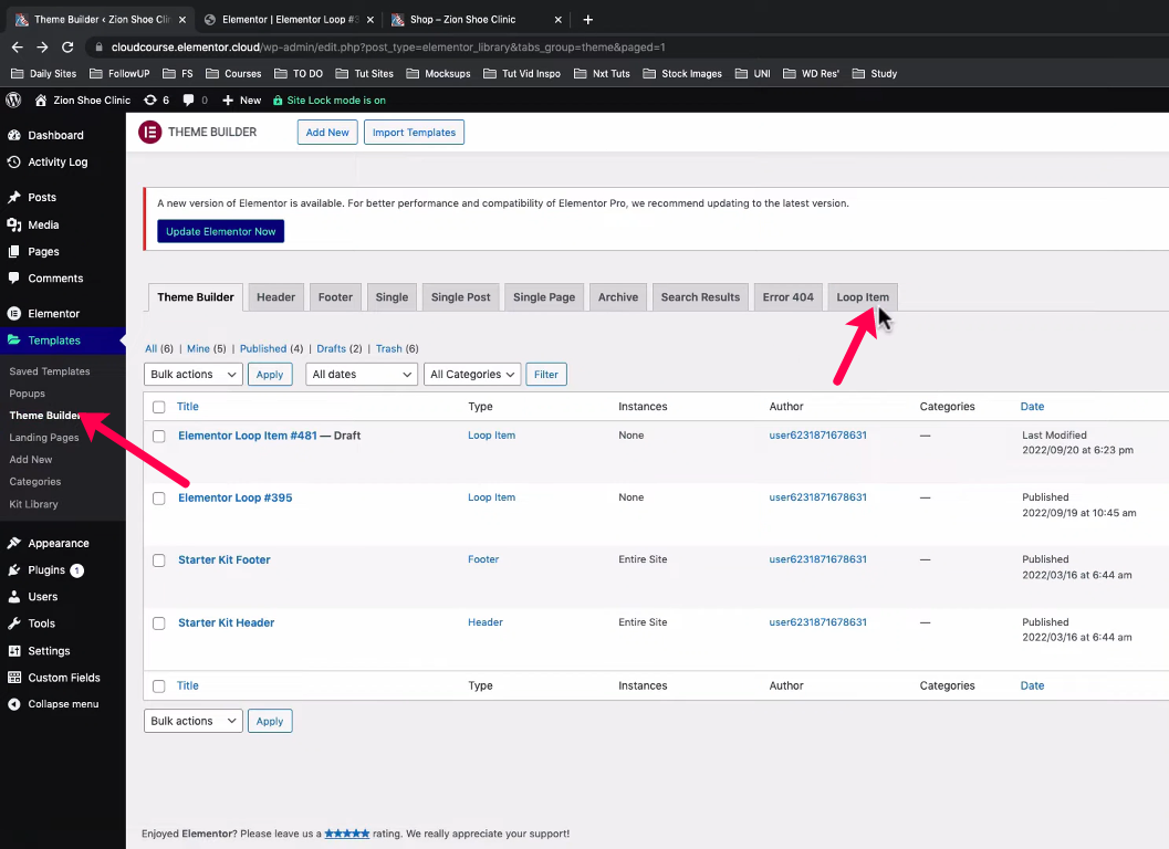 elementor loop builder