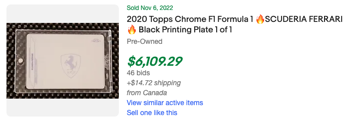 2020 Topps Chrome F1 Plate