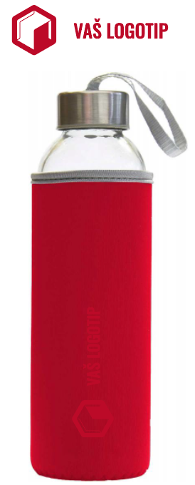 personalizirana flaška z logotipom rdeče barve