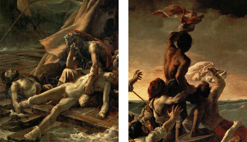 The subject of Romanticism work in Louvre, Paris, France, and London are not like each other