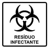 Símbolo referente aos resíduos do Grupo A, incluindo a legenda: "Resíduo infectante"