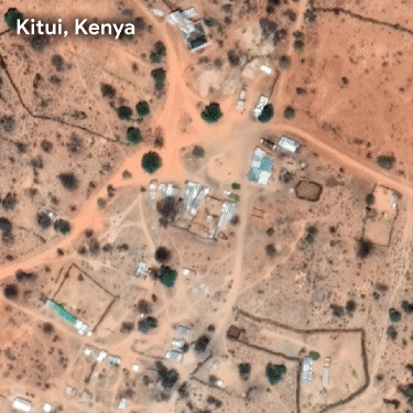 Vista área de Kitui, Kenya.