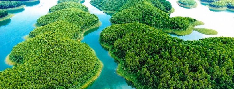 La beauté verte du lac de Thac Ba La beauté verte du lac de Thac Ba