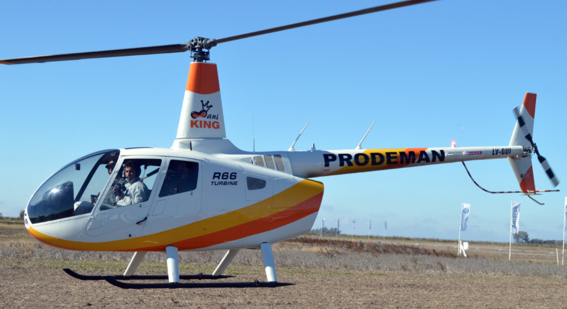 Helicóptero para monitoreo de campo con agricultura digital. 