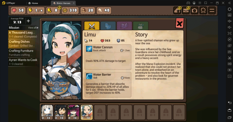 Bistro Heroes Characters & Skills Guide