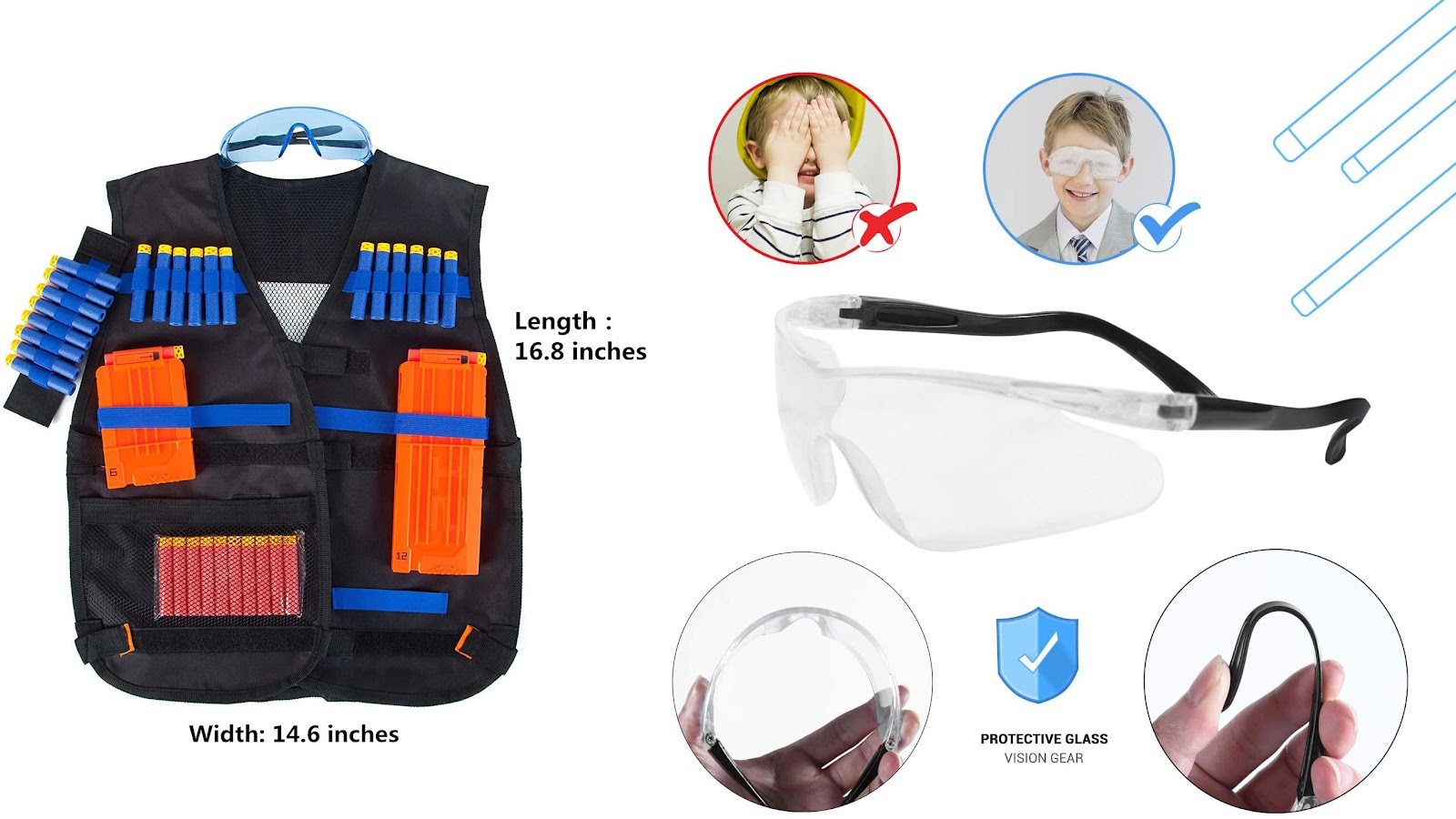 outdoor kids toys Durable and Breathable tac vests set one size