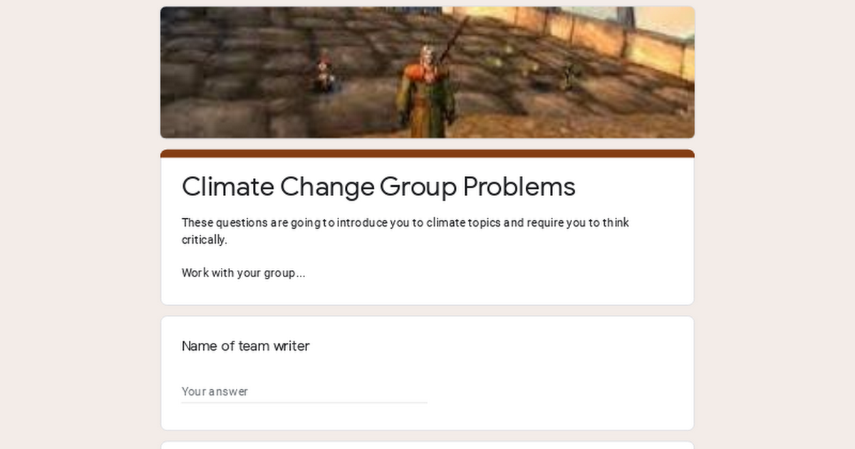 Climate Change Group Problems