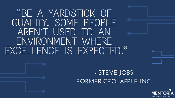 Be a yardstick of quality. Some people aren’t used to an environment where excellence is expected - Steve Jobs quote
