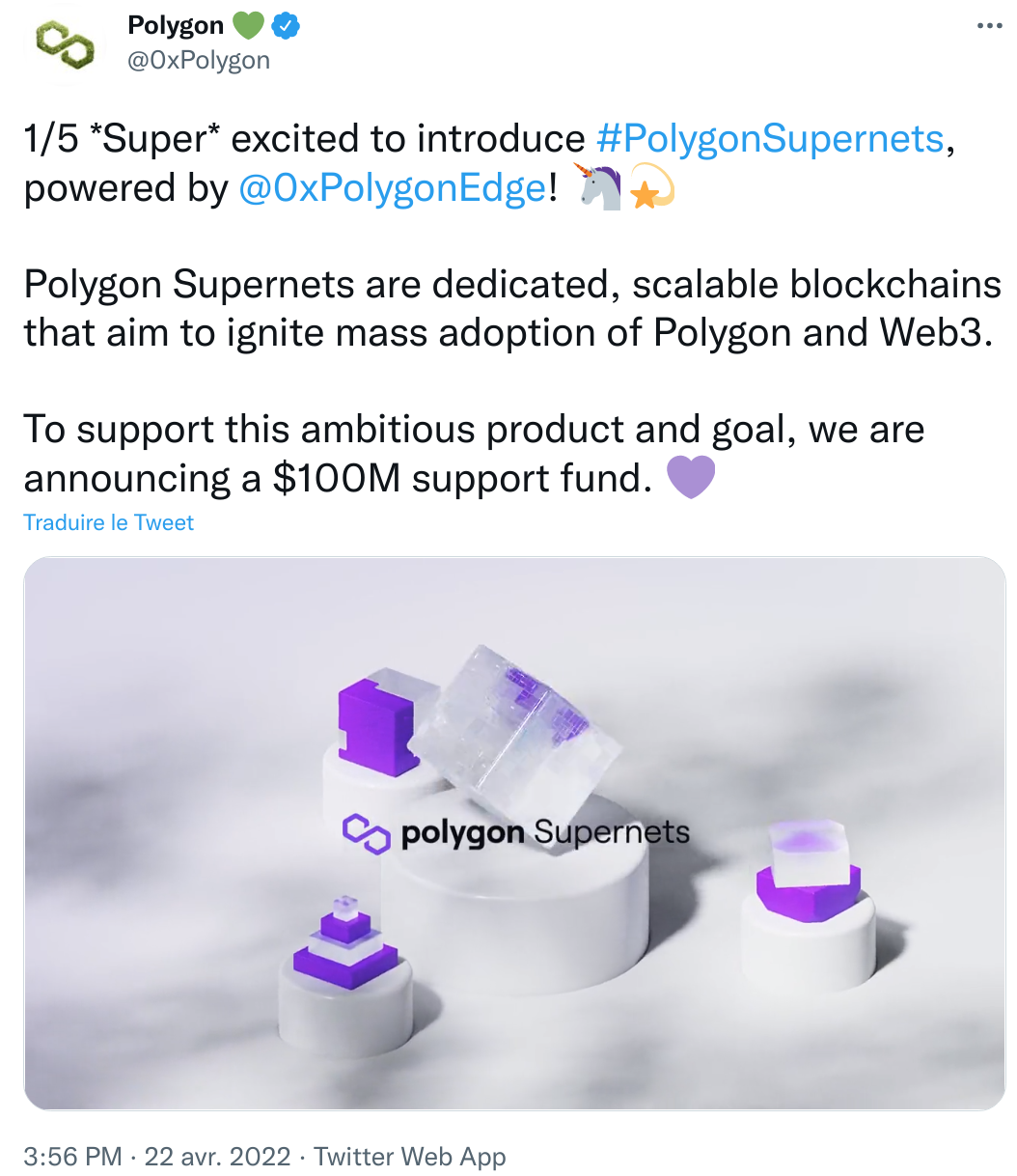 Les Polygon Supernets osnt des blockchains scalables qui visent à initier the adoption de Polygon et du Web3 