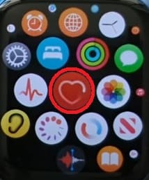 Select the heart rate app icon.