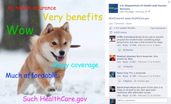 Esempio di meme marketing del Dipartimento della salute e dei servizi umani degli Stati Uniti