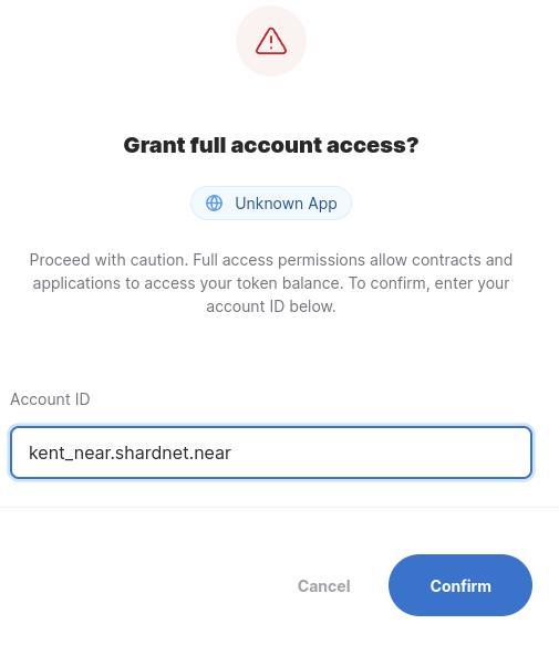 Grant access tới ví shardnet
