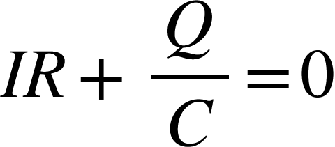 <math xmlns="http://www.w3.org/1998/Math/MathML"><mi>I</mi><mi>R</mi><mo>+</mo><mfrac><mi>Q</mi><mi>C</mi></mfrac><mo>=</mo><mn>0</mn></math>